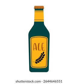 Various beer bottles with different labels and styles. Cool and cold summer drinks