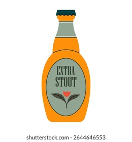Various beer bottles with different labels and styles. Cool and cold summer drinks