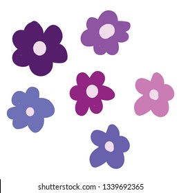 Various Bergenia of different colours vector color drawing or illustration