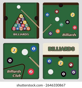 Ilustração do layout de várias séries de bilhar