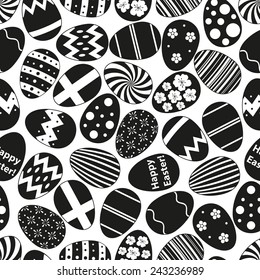 various black Easter eggs design seamless pattern eps10