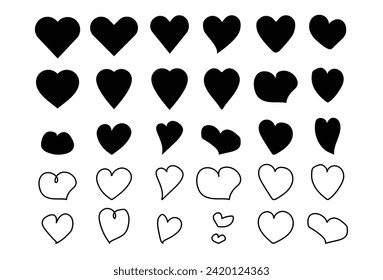 Various black heart material set