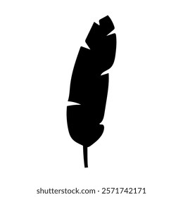Various black vector leaves arranged in an artistic flat design showcasing tropical flora and natural beauty