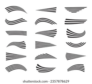 Various black vector multi line design elements