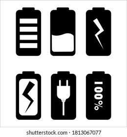 Various Black White Battery Icon Stock Vector (Royalty Free) 1813067077 ...