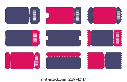 Various blank tickets a vector set