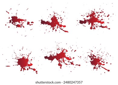Various blood paint splatter collection	