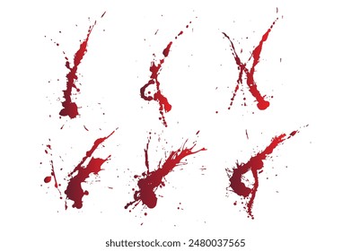 Varios juegos de salpicaduras de pintura de sangre