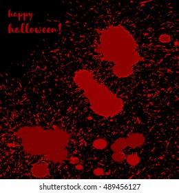 Various blood splashes, drops and trail in halloween day. Isolated on white background. Various dripping blood or paint splatters. Different abstract horror grunge backdrop with colorful ink splashes.