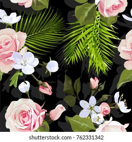Various blossom seamless pattern Vector flowered Texture #2
