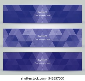 Various blue color polygonal abstract banner template  for companies and private use