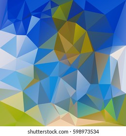 Various blue and green color triangular background. Vector abstract low poly design.