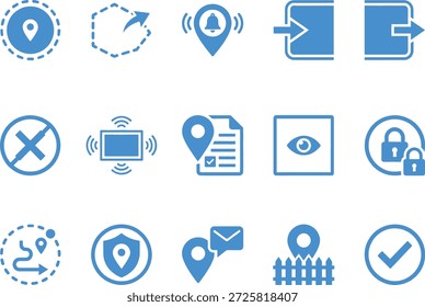 Various blue icons representing navigation security and communication