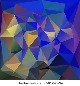 Various blue and yellow color triangular background. Vector abstract low poly design.