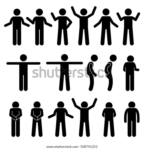 Various Body Gestures Hand Signals Human Stock Vector (Royalty Free ...