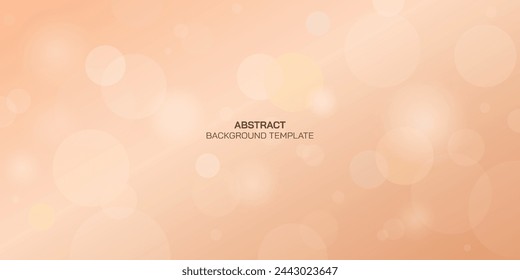 Varios bokeh sobre fondo de tono melocotón borroso. Ilustración vectorial de destellos de luz de sol de Bokeh.
