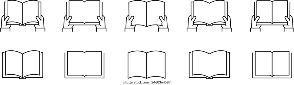 Varios libros Línea de Vector Conjunto de iconos de dibujo