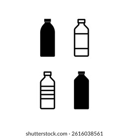 various bottle icon vector design concept silhouette and line style