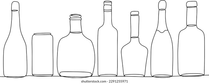 Various bottles alcohol 