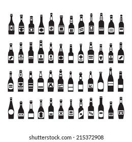 Various bottles vector set