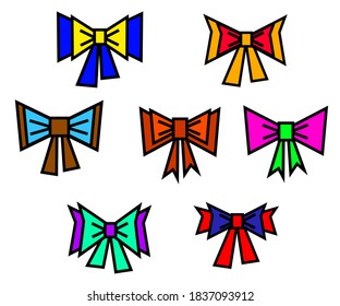 Varios arcos sobre un fondo blanco. Colección. Ilustración vectorial.