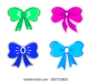 Varios arcos sobre un fondo blanco. Colección. Ilustración vectorial.