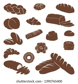 Various Bread Bakery Circle Fun Colorful Icon