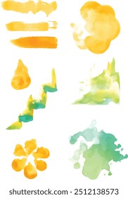 various brush water color illustration