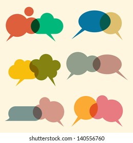 Various bubbles for speech. Vector set 2