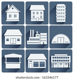 Various building icons set vector illustration