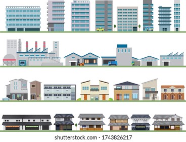 Various building set illustration material