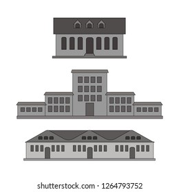 various buildings. vector illustration on white background