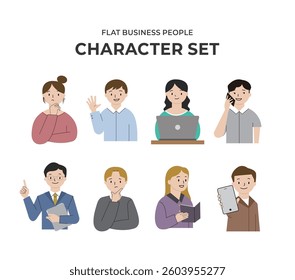 Various business office worker characters