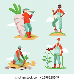 Various Business set vector illustration with flat people