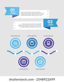 Vários infográficos de elementos da Web de negócios