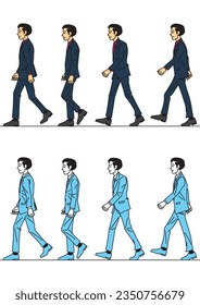 Various businessmen walking in suits