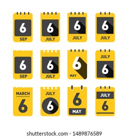 Various Calendar Sign and Icon Sets For Infographic Vector Elements