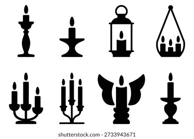 Varios candelabros y linternas candelabro