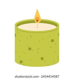 Various Candles. Different shapes and sizes. Pillar, jar candle, square, container candle, heart shaped. Decorative wax candles for relax and spa. Matches, candle snuffer. Hand drawn Vector set