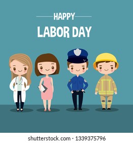 Various Career Worker Set for Labor Day