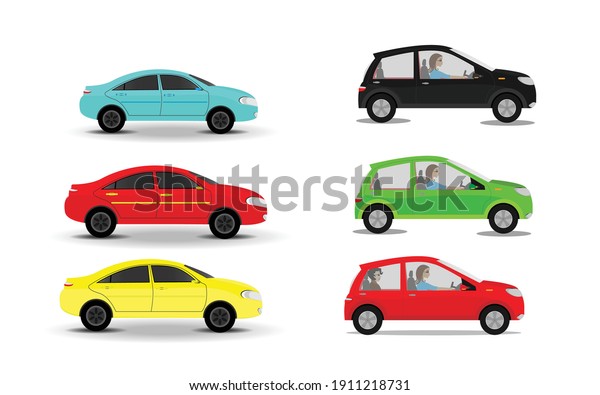 Various Cars Vector. Various Cars Vector. city\
car,sedan, sport cars.They can be useful for any design project\
related to automotive. Women\
driving.