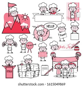 Various Cartoon Chef - Collection of Concepts Vector illustrations