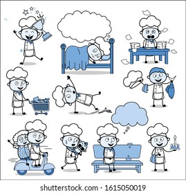 Various Cartoon Chef - Set of Concepts Vector illustrations