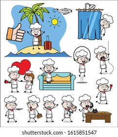 Various Cartoon Chef - Set of Concepts Vector illustrations