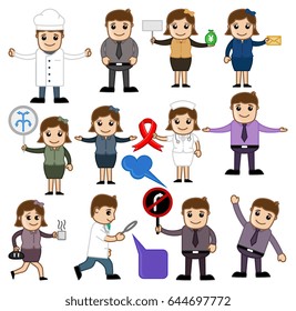 Various Cartoon with Different Activity and Objects Vectors