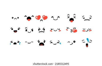 Various Cartoon Emoticons Set Doodle Faces Stock Vector (Royalty Free ...