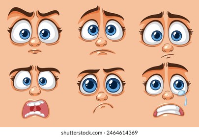 Various cartoon facial expressions showing emotions