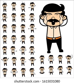 Various Cartoon Indian Man Poses - Collection of Different Concepts Vector illustrations