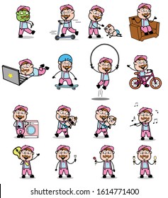 Various Cartoon Vendor Character - Set of Concepts Vector illustrations