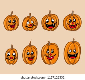 Various cartoony Halloween pumpkin head.